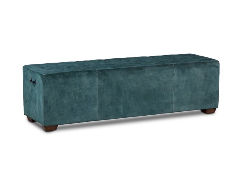 D'Orsay 59" Upholstered Green Velvet Bench-image